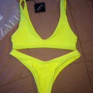 Neon yellow Zaful bikini